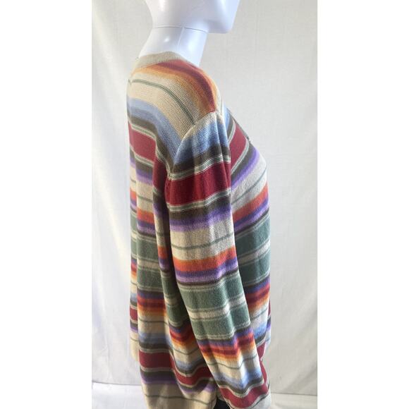 Chaps Aztec Southwestern Striped Lace Up Sweater Size 2X - Picture 9 of 11